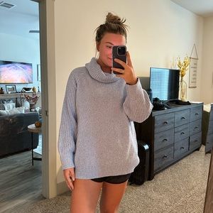 Blue Turtleneck Sweater